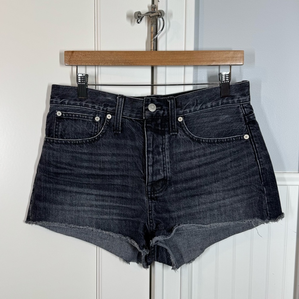Madewell Relaxed Denim Jean Shorts In Calverley Wash 27 black gray wash summer